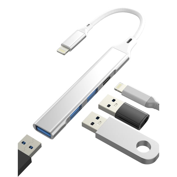 Lightning to USB Adapter for Apple HUB for iPhone 14 13 12 OTG 3.0 USB A Port Camera Card Reader Photo Data Transfer External Flash Drive for iPad Charger Cable Splitter keyboard Mouse Connector
