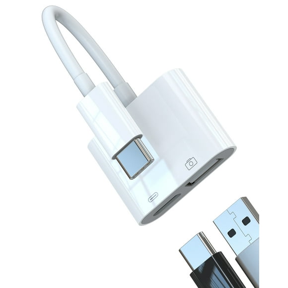 USB C to USB Adapter(2in1)Type C OTG 3.0 Charger Cable Splitter for iPhone 16 15 Pro Max for Apple for iPad Android Thunderbolt Converter Digital Camera Card Reader Drive Compatible for Samsung S25