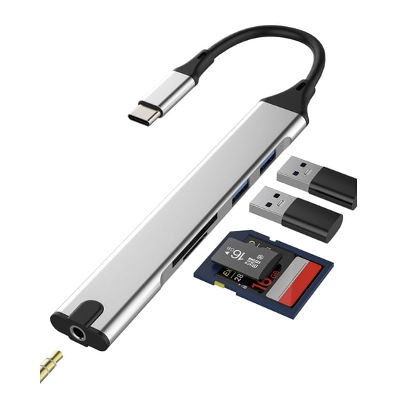 USB C HUB for Apple Type C OTG 3.0 Adapter SD Card Reader 3.5mm Earphone Splitter for iPhone 16 15 USB A Docking Station MacBook Camera TF Memory Laptop for iPad Converter Compatible for samsung