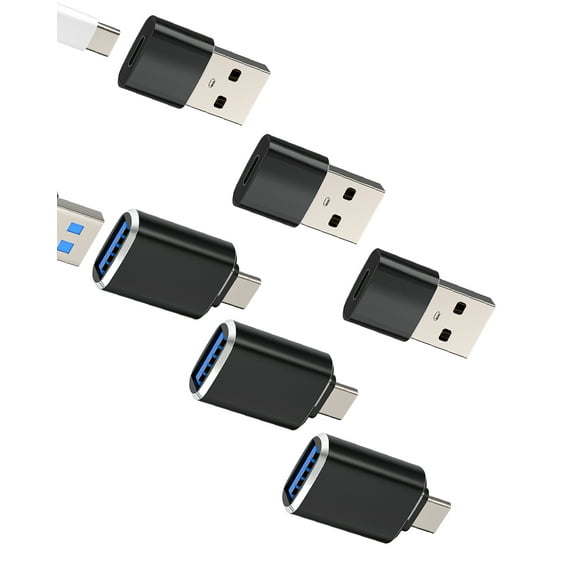 USB C Male to USB Female and Type C Female to OTG 3.0 Male Cable Adapter(6 Pack)for iPhone 16 15 Pro Max Thunderbolt Charger Converter for Apple for iPad Car Data Transfer Compatible for Samsung S25