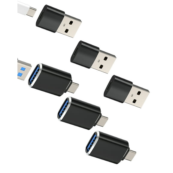 USB C Male to USB Female and Type C Female to OTG 3.0 Male Cable Adapter(6 Pack)for iPhone 16 15 Pro Max Thunderbolt Charger Converter for Apple for iPad Car Data Transfer Compatible for Samsung S25