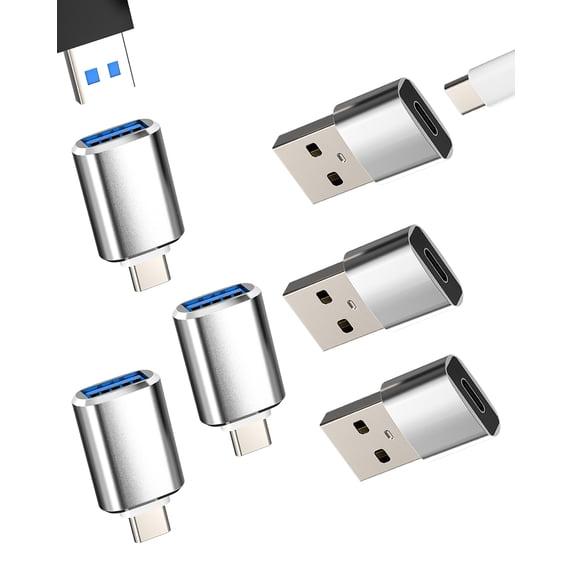 Type C Male to usb Female and USB C Female to OTG 3.0 Male Cable Adapter(6 Pack)for Apple Thunderbolt Converter for iPhone 16 15 Pro Max for iPad Charger Dongle Flash Drive Compatible for Samsung S25