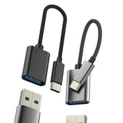 USB C Male to USB Female Cable Adapter2PackType C OTG 3.0 Thunderbolt Converter for Apple for iPhone 16 15 Pro Max MacBook USB-A Car Drive Camera for iPad Compatible for Samsung Android Accessories
