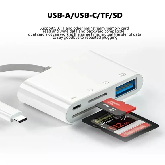 OTG Micro SD Card Reader for Samsung iPhone iPad Transfer Storage Photos Videos