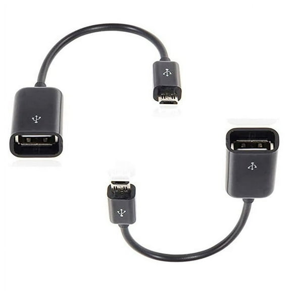 OTG MicroUSB Compatible with Motorola Moto G6 Play/G5/G4/G4 Plus/E5 Plus with Full Speed On-The-Go Power (BLACK 2 Pack)