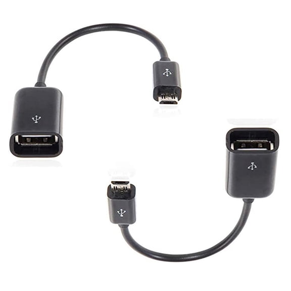 OTG MicroUSB Compatible with Xiaomi Redmi 6A/Mi A2 Lite/Note 4/BlackBerry Z30 with Full Speed On-The-Go Power (BLACK 2 Pack)