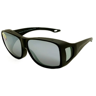 OTG Over-The-Glasses XL Polarized Brown Lens Sunglasses - Ventilated Demi Frame Sideview