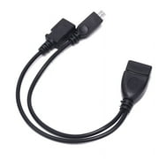 OTG Power Splitter Y Cable Micro USB Male to USB A Male Female Adapter Cord