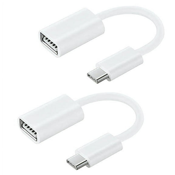 OTG USB-C 3.0 Adapter (2 Pack) Compatible with Samsung Galaxy S21/Ultra/S21+/Plus for multi use functions such as keyboard, thumb drives, mice, etc. (WHITE)