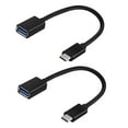 thumbnail image 1 of OTG USB-C 3.0 Adapter (2 Pack) Compatible with LG LM-Q620 to Quick Multi-Use functions to backup, keyboard, mice, thumb drives, saves, more (BLACK), 1 of 6