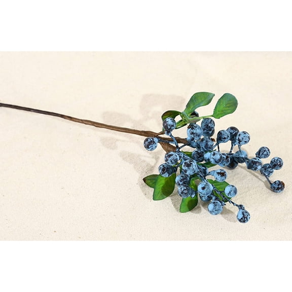 OTGFRF-10 Pack Artificial Flowers California Faux Blueberries Artificial Stems for Decorating Blueberry Picks Fruit Fake Silk Flowers Home Decorative Party Wedding (Blue)