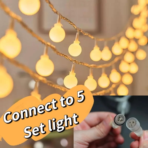 OTGFRF-100 LED Connectable Globe String Lights Indoor Bedroom, 33ft Warm White Christmas String Lights Plug in with Remote, 8 Modes Hanging Fairy Lights Outdoor for Room Classroom Dorm Party Decor