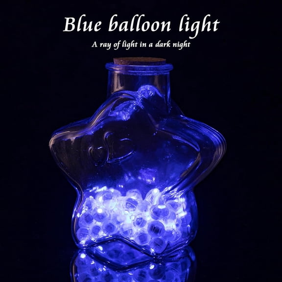 OTGFRF-100pcs Balloon Lights Mini Led Lights Round Long Standby Time Multicolor Ball Lamps Paper Lantern Balloons Lamps for Birthday Party Christmas Halloween Decoration Blue, 100 PCS with Hook