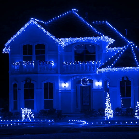 OTGFRF-105ft 300 LED Christmas String Lights, End to End Plug 8 Modes Christmas Lights UL Certified Outdoor Indoor Fairy Light Christma s Tree, Patio, Garden, Party, Wedding, Holiday (Blue)