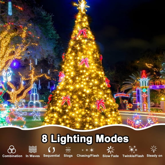 OTGFRF-114 FT 350 LED String Lights Outdoor Indoor, Christams String Lights Waterproof 8 Modes & Timer, Fairy Lights Plug in for Bedroom, Weeding, Patio, Party, Holiday,Christmas DecorWarm White