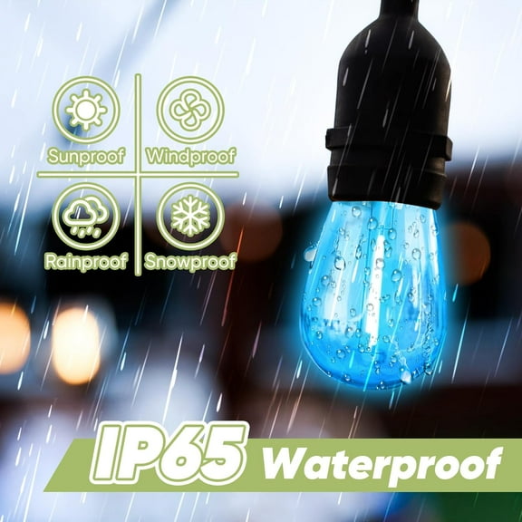 OTGFRF-12-Pack Blue Red String Light Bulbs, Patio String Light Replacement Bulb for Outdoor Indoor, 1W E26 Base S14 LED Bulbs for Christmas Halloween,Holiday,Home Decor (6 Blue + 6 Red)