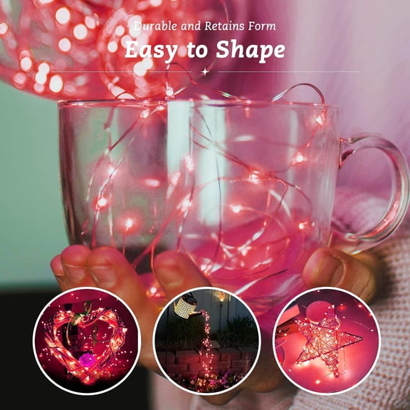 OTGFRF-12 Pack Fairy Lights - 7FT 20LED Silver Wire Waterproof Outdoor Firefly Mini Lights for Bedroom Party Birthday Wedding Indoor Decorations