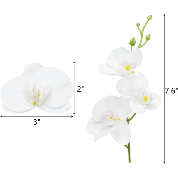 OTGFRF-12 Pieces Artificial Flowers for Floating Candles Wedding Centerpiece Mini Orchid Flower Filler Vase Fillers for Wedding Dinning Table Party Home Bar Restaurant Decoration-Cream