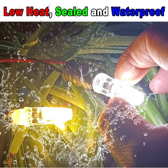 OTGFRF-12 Volt Low Voltage Wedge Base Led Landscape Bulbs T5 T10 3W 300lm,T5 Malibu Path Garden Light Bulbs,921 922 912 194 168 T10 RV Camper Trailer Motorhome Marine Boat Dome Light,2700K Warm White