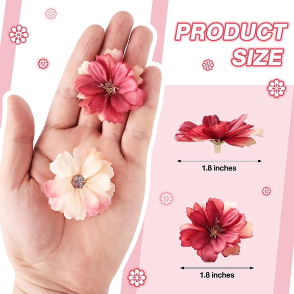 OTGFRF-120 Pcs Small Flowers for Crafts Mini Faux Flowers Artificial Silk Daisy Peony Fabric Floral Arrangement Decor for Fall Christmas DIY Wreath Bouquets Wedding Baby Shower Home Party Decor(Multi