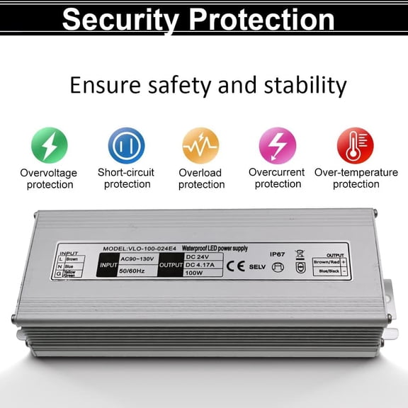 OTGFRF-12V LED Power Supply 100W Low Voltage Transformer Adapter,AC100-130V to DC12V 8.33A 100 Watts LED Driver Waterproof IP67 for Indoor and Outdoor LED Lights Use