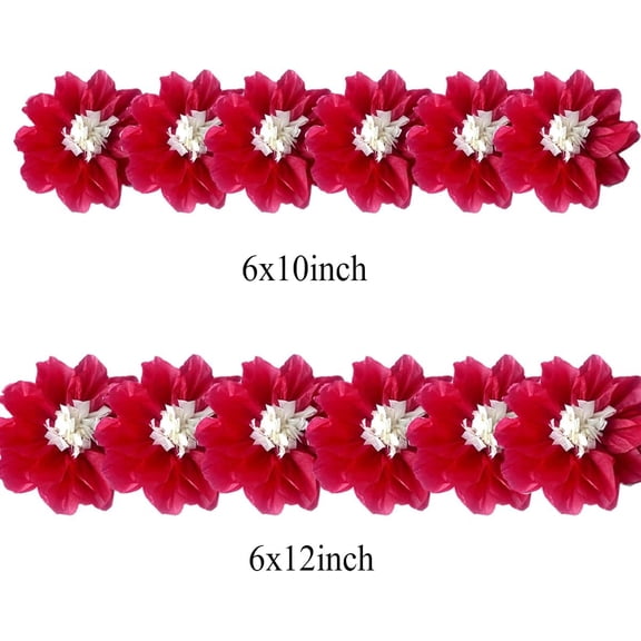 OTGFRF-12pcs 10in 12in Paper Flowers Tissue Flowers Pom Paper Pom Poms Hanging Paper Flowers Wall Backdrop Wedding Party Flower Decorations DIY Art Craft Blooms for Birthday Baby Shower Nursey Decor