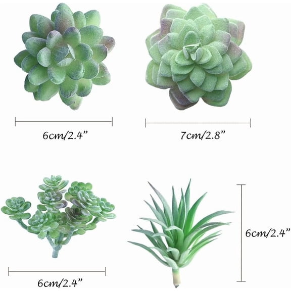 OTGFRF-15 Pcs Artificial Succulent Plants Green Unpotted Faux Flower Succulents Mini Echeveria Picks Bulk Stems for Home Indoor Fairy Garden Decorations