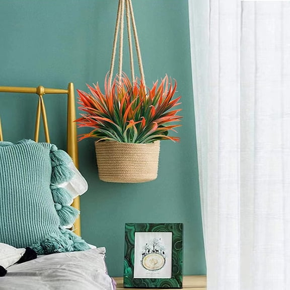 OTGFRF-16 Pcs Artificial Outdoor Plants UV Resistant Tall Fake Grass Plants Bushes Faux Tropical Flowers Dcor Fall Winter Summer Planters Patio Front Door Porch Plastic Greenery & Shrubs Decoration