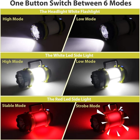 OTGFRF-2 Pack Camping Lantern, Outdoor Led Camping Lantern, Rechargeable Flashlights with 1000LM, 6 Modes, 4000mAh Power Bank, IPX5 Waterproof Portable Emergency Camping Light for Hurricane Hiking