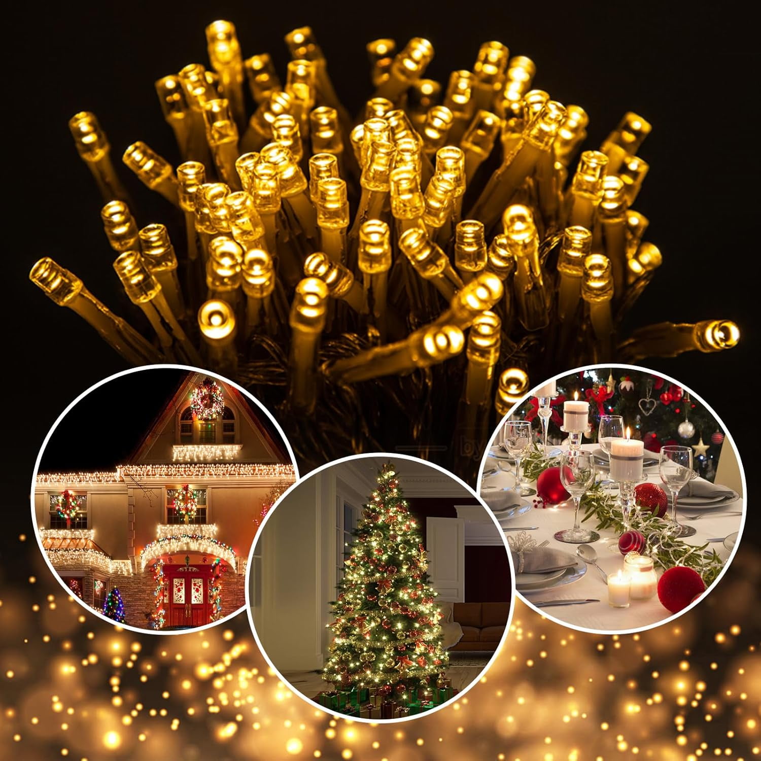 OTGFRF-2 Pack Extra-Long 76FT 200 LED Plug in String Lights with Remote ...