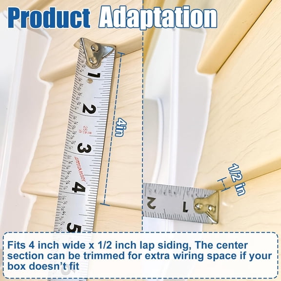 OTGFRF-2 Pack Vinyl Siding Mounting Blocks for 1/2 inch Lap Double and 4 inch Siding, Outdoor Light Mounting Block with Built-in Electrical Box,White