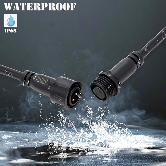 OTGFRF-2 Wire Waterproof Connector, 2Pin Male Female Plug LED Connector,with 16AWG IP68 20CM Extension Cable for Car, Boat,Truck,Indoor/Outdoor LED Strip Lights(2Pin 5Pairs)