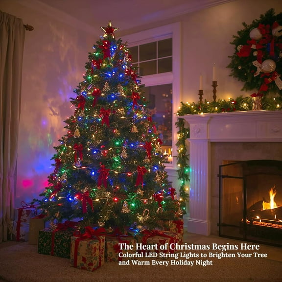 OTGFRF-200 LED String Lights 66ft Multicolor, Plug in Fairy Lights with 8 Modes, Indoor Outdoor Christmas Lights for Tree Bedroom Patio Yard Holiday Party Decor (Multicolor, 200 LED 66ft)