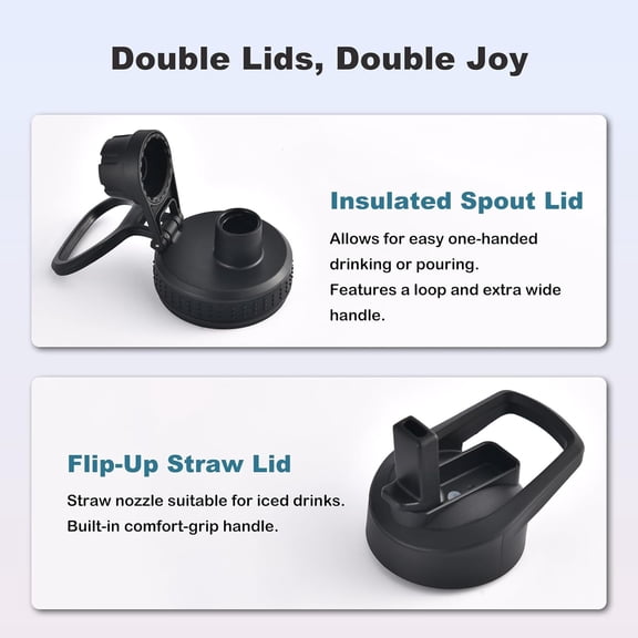 OTGFRF-24 oz Insulated Water Bottle with Straw Lid, Stainless Steel Double Wall Vacuum, Leak Proof, BPA Free, Keep Cold for 24H & Hot for 12H(Purple)