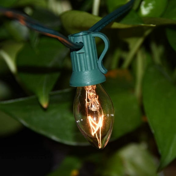 OTGFRF-25 Pack C7 Clear Christmas Light Bulbs, C7 Incandescent Christmas Replacement Lights Bulbs for Outdoor String Lights, C7/E12 Candelabra Base Candles Salt Lamp Bulb, 5 Watt Night Light Bulbs