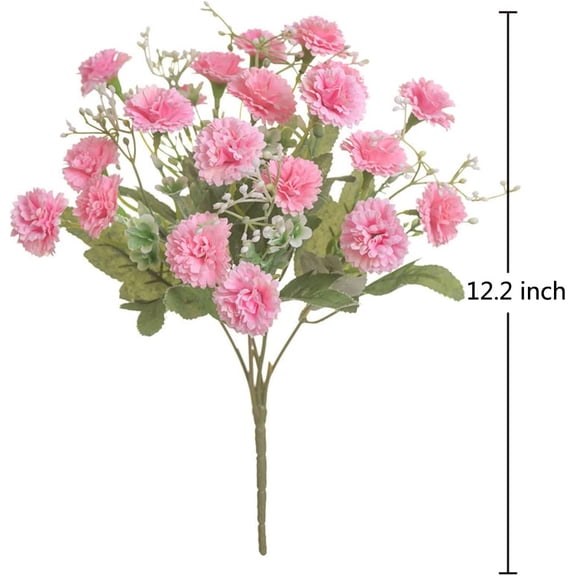 OTGFRF-2pcs Small Carnation Artificial Flowers Bulk Fake Flower with Stems Silk Carnation Flowers for Outdoors Wedding Home Hotel Decorations (Pink)