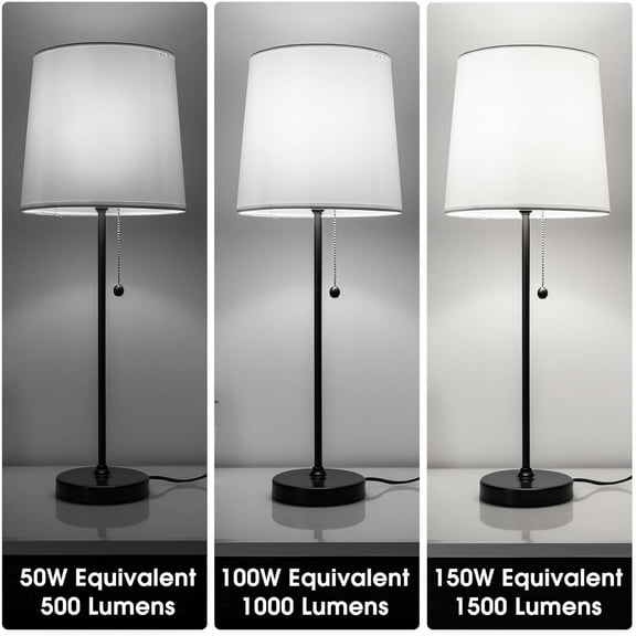 OTGFRF-3 Way LED Light Bulbs, 3 Way Light Bulbs 50 100 150W Equivalent Daylight 5000K A19 Light Bulbs E26 Base, Three Way Light Bulbs Indoor 3-Way Light Bulbs for Reading, 4 Pack