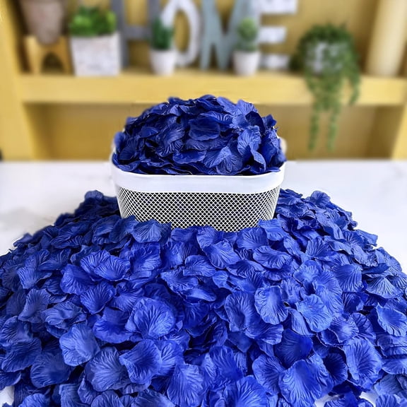 OTGFRF-3000 Pcs Royal Blue Silk Rose Petals - Scented Ready-to-use Separated Realistic Artificial Rose Flower Petals for Romantic Night Wedding Proposal Anniversary Valentine's Day Baby Shower Decor