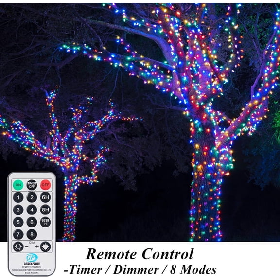 OTGFRF-300ft Christmas Lights Multicolor with Remote, 800 LED Waterproof Extra Long String Light, Plug in Fairy Light, Twinkle Lights for Outdoor Indoor Garden Decor