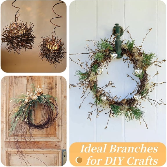 OTGFRF-30Pcs Real Dried Birch Twigs - 17 Decorative 100% Natural Birch Branches for Easter Vases, Curly Willow Branches, DIY, Floral Arrangement, Twig Wreath, Centerpiece, Rustic Home Decor