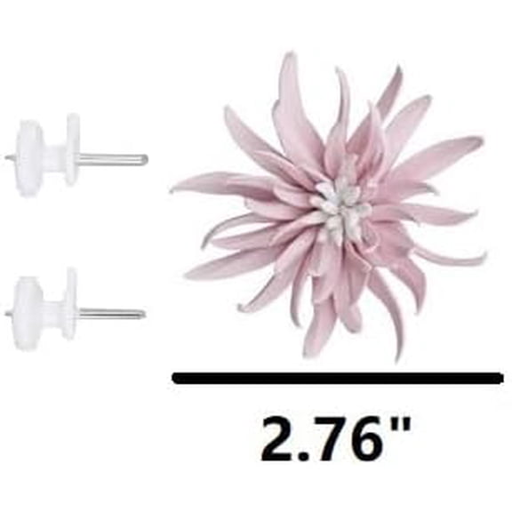 OTGFRF-3D Handmade Porcelain Flower Wall Art Decor, 3D Ceramic Wall Decor, Home Office Decor, Unique Gift, Pink (Yimi Flower, 2.76")