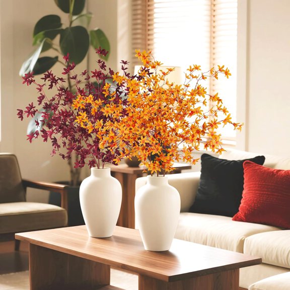 OTGFRF-3PCS Fall Stems Artificial Flowers, 35" Long Fake Fall Plants for Vase Fillers, Home Party Wedding Office Decor