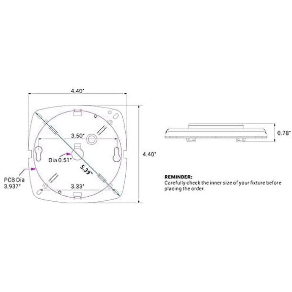 OTGFRF-4" LED Light Engine Retrofit Kit - 5.39" Overall Size, 17W, Cook Light 5000K, 1200LM, 120V, CRI90, UL/ES/JA8 Certified - Ideal for Ceiling Flush Lights, Ceiling Fans, Pendants & Garden Light