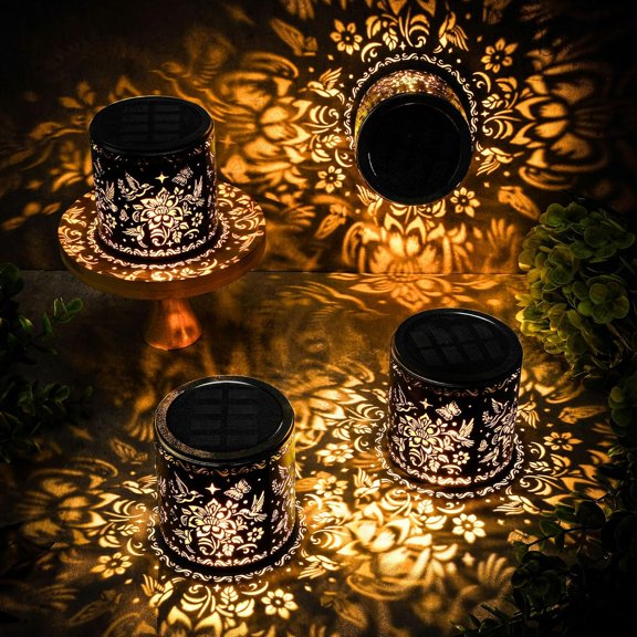 OTGFRF-4 Pack Solar Fence Lights Outdoor Metal Solar Powered Hummingbird Deck Light Waterproof Fence Decorative Lighting for Garden Backyard Railing Stair Step Yard Decor