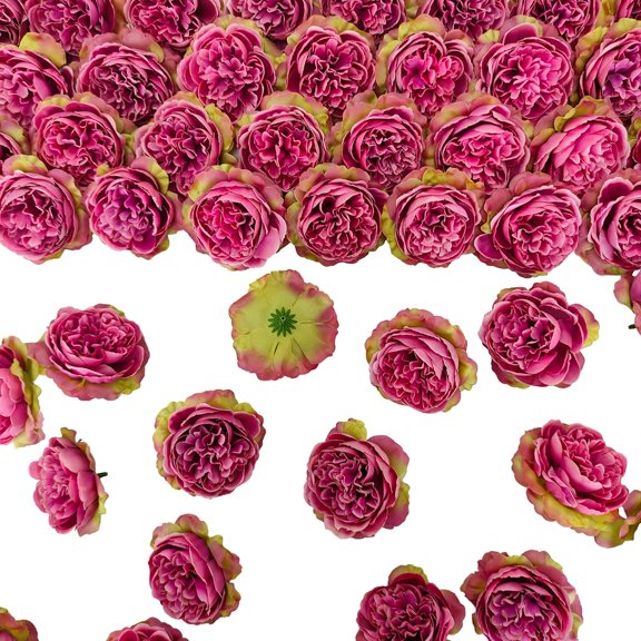 OTGFRF-40 Pcs 3.3'' Fake Flower Heads for Craft,Rose Heads Artificial Flowers,Silk Rose Heads Bulk,Satin Rose Heads No Stem for DIY Flower Well,Crafts Bouquest (40, Fall Purple)