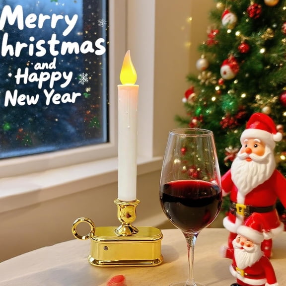 OTGFRF-4Pack Dusk to Dawn Window Candles Battery Operated, Flameless LED Candles with Light Sensor & 3 Modes, Realistic Flickering Flame for Christmas Holiday Decor