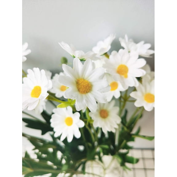 OTGFRF-5 Bouquet Artificial Daisy Field Daisy Fake Silk Marguerites Flowers Home Hotel Office Garden Craft Art Decor 20'' High White