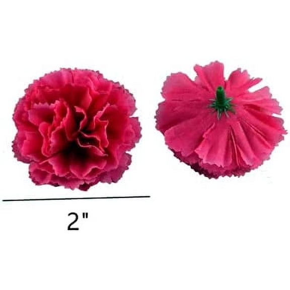 OTGFRF-50 Artificial Silk Carnation Flower Head with Stems Set,Vase Fillers,Marigold Flower Heads for Diwali Home Decor Day of The Dead Wreath Garland Cake Ornaments,2"Petals Heads with 8" Stems (Red