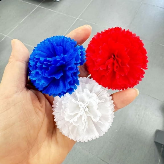 OTGFRF-50 Artificial Silk Flower Carnation Head with Stems Set,Vase Fillers,2" Marigold Flower Heads for Diwali Home Decor Day of The Dead Wreath Garland Cake Ornaments (Multicolour)