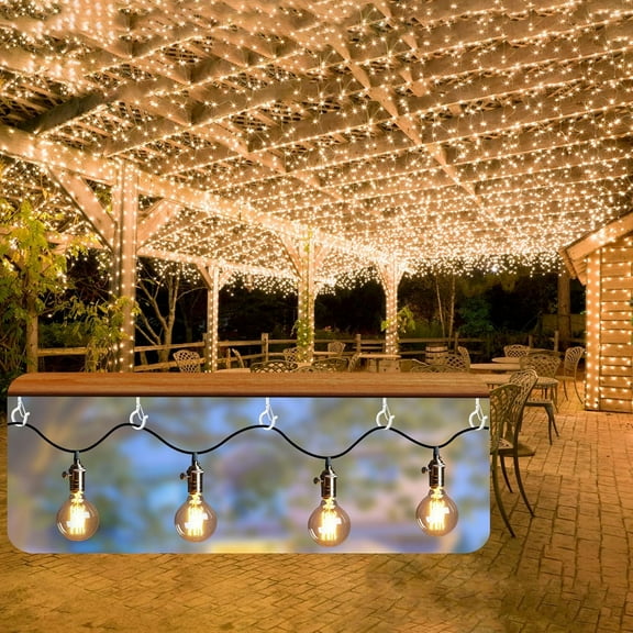 OTGFRF-50 Pcs Screw-in Hooks for Outdoor String Lights, Q Hangers Hooks for Outside, Swivel Hanging Basket Patio Hooks with Safe Buckle, Screw in Plant Eye Hook for Wall Ceiling with 1 Wing Nut Drive